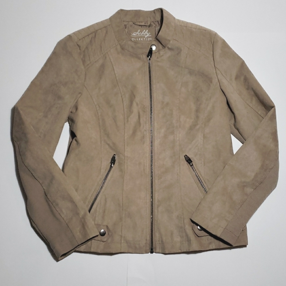 Excellent Condition- Sebby Faux Suede Jacket Tan Taupe Size Small 